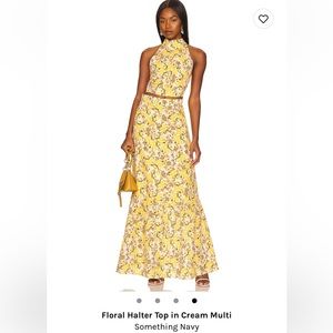 Like New Something Navy Skirt/Top Set